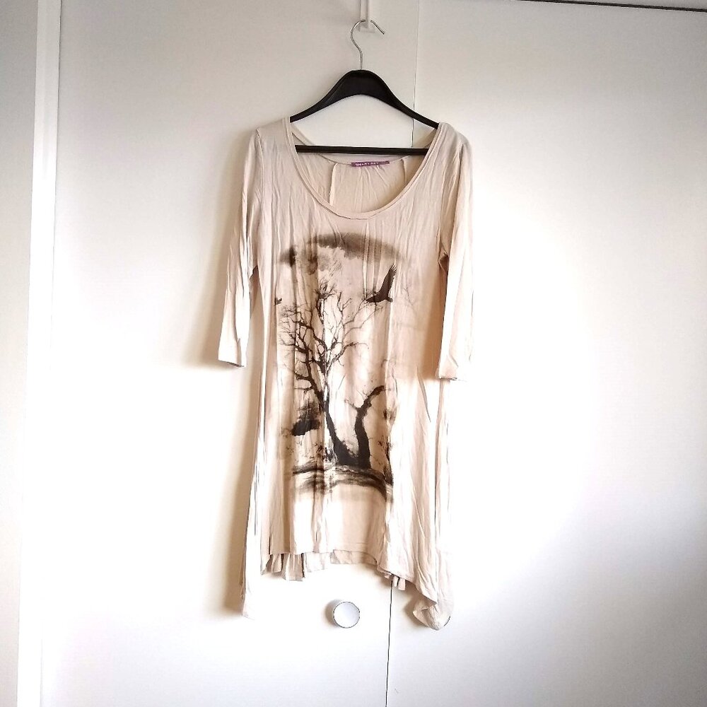 smart set funky graphic tshirt knit tunic minidress NWOT